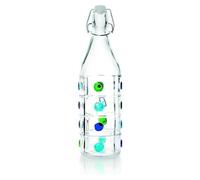 IBILI - Bouteille Décorée, 1 L, Verre, Réutilisable, Modèle Aléatoire