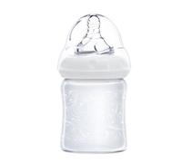 Bouteille en verre pour tout-petit de l'allaitement - Système de ventilation anti-clique, poignée confortable, expérience d'alimentation facile à nettoyer et lisse | pour les tout-petits à la maison