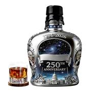 Bouteille en verre pour whisky - Récipient à bourbon de 350 ml pour le 250e anniversaire des États-Unis, Carafe à vin pour la maison, pour barman, collectionneurs, bar, restaurant, hôtel,