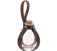 Bouteille en Verre Sphérique Marron avec Bouchon de Liège Fête Halloween | Accessoire Médiéval et Fantasy, Étui Cuir avec Support Ceinture, pour Petits Objets et Théâtre
