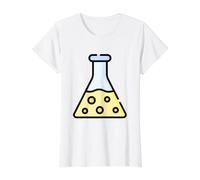 Bouteille Erlenmeyer Science Chimie T-Shirt Graphique avec Valeur, Femme, Blanc, L