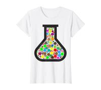 Bouteille Erlenmeyer Science Chimie T-Shirt Graphique avec Valeur, Femme, Blanc, XS