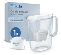BRITA Carafe filtrante Style Essential – 2,4 l (1,4 l filtrée) + 1 filtre MAXTRA PRO – Blanc