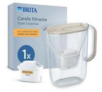 BRITA Carafe filtrante Style Essential Sable - 2,4L 1,4L filtrée - 1 mois MAXTRA PRO anti-tartre