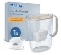 BRITA Carafe filtrante Style Essential Sable - 2,4L 1,4L filtrée - 1 mois MAXTRA PRO anti-tartre