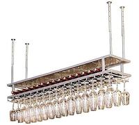 Bouteille étagère à vin locald à vin local suspendu en verre de vin rouge à la hausse du bar à vin de barre de rangement à vin haut de gamme, argent, 100 cm de chaleur comme jamais la beauté vient /