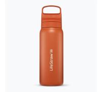 LifeStraw Go Series - Gourde filtrante en inox 1l pour les voyages et l’utilisation quotidienne. Élimine les bactéries, les parasites et microplastiques, améliore le goût, Kyoto Orange (orange)