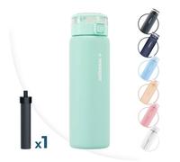 Bouteille filtrante en verre borosilicaté Wessper ActiveMax Clarti Glass Sans BPA - 680 ml - Menthe - 1 filtre