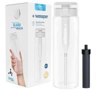 Bouteille filtrante en verre borosilicaté Wessper ActiveMax Clarti Glass Sans BPA 680 ml - Transparent - 1 filtre