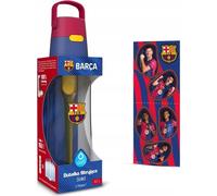 Bouteille filtrante FC Barcelona 0.7l avec autocollants des joueurs, sans BPA, technologie du charbon actif