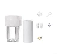 Bouteille filtrante pour systèmes de plomberie domestique - Préfiltre PET avec design transparent, 18 x 10 x 11,5 cm, blanc (1/2")