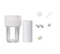 Bouteille filtrante pour systèmes de plomberie domestique - Préfiltre PET avec design transparent, 18 x 10 x 11,5 cm, blanc (1/4")