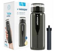 Bouteille filtrante Wessper ActiveMax Clarti en Tritan sans BPA 680ml avec filtre à charbon - Gris
