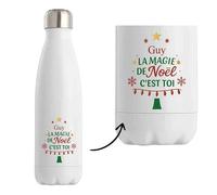 Bouteille Guy Magie de noël Sapin - Gourde isotherme - Secret santa Cadeau Noël Humour Insolite Collègue