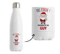 Bouteille Guy Pas Touche Père Noël - Gourde isotherme - Secret santa Cadeau Noël Humour Insolite Collègue