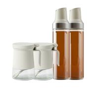 Bouteille Huile Vinaigre Bouteille D'assaisonnement Au Vinaigre De Sauce Soja À Ouverture Et Fermeture Automatique, Ensemble De 4 Pièces for La Maison Distributeur Huile Cuisine