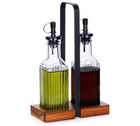 Bouteille huile vinaigre verre avec support 2x190 ml 3 pcs huilier cuisine