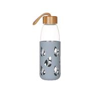 Bouteille imprimée en verre et avec protection silicone, 55cl-Nomade Grise