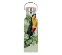 Bouteille Inox Gourde Thermo Isotherme - Ara Oiseau Tropical Exotique Jungle Toucan Perroquet - 500 ml (17 oz)