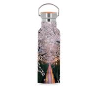 Bouteille Inox Gourde Thermo Isotherme - Japon Cerisier en Fleur Canal Sakura Ville Decoration - 500 ml (17 oz)