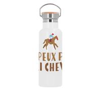 Bouteille Inox Gourde Thermo Isotherme - J'Peux Pas J'ai Cheval Equitation Poney - 500 ml (17 oz)