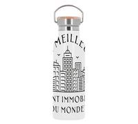 Bouteille Inox Gourde Thermo Isotherme - Le Meilleur Agent Immobilier du Monde Commercial Immobilier Vente Maison Appartement - 500 ml (17 oz)