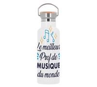 Bouteille Inox Gourde Thermo Isotherme - Le Meilleur Prof de Musique du Monde College Lycee Conservatoire Instrument - 500 ml (17 oz)