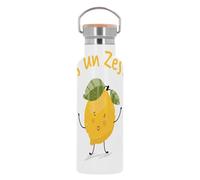 Bouteille Inox Gourde Thermo Isotherme - Pas un Zeste Mignon Humour Jeu de Mot Citron - 500 ml (17 oz)