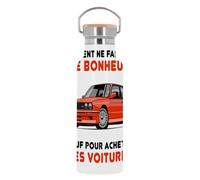 Bouteille Inox Gourde Thermo Isotherme - Voiture - L'argent ne Fait Pas le Bonheur - 500 ml (17 oz)