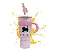 Bouteille Isolée - Bouteille Isotherme 1.2L avec Bec Verseur,Design Mignon Anti-Fuites Poignée pour Voyage École Filles Femmes Sport Vie Quotidienne