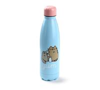 Bouteille Isolée (Gourde) 500ml en Acier Inoxydable pour Boissons Chaudes ou Froides Chat Pusheen Foodie, Bleu Ciel, Gris, Noir, Blanc, Rose