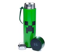 Puckator Bouteille isotherme en acier inoxydable avec thermomètre digital – Minecraft Creeper