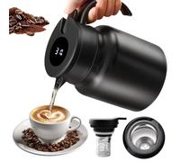 Bouteille isotherme 1 l avec passoire à thé, théière isotherme avec affichage de la température, cafetière (pas de fuite, pas de gouttes), cafetière bien étanche, pour café, thé et lait