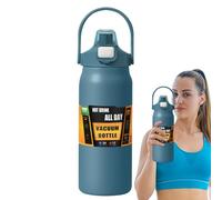 Bouteille Isotherme | 1500ml En Acier Inoxydable Étanche Gobelet Avec Paille | Bouteilles d'Eau Fraîches,pour Adultes Femmes Hommes École Sport Maison Voyage Boissons Chaudes et Boissons Froides Café