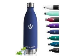 Bouteille Isotherme 1L, Gourde Inox Étanche, Gourde Métal sans BPA, Réutilisable, Bouteille d'eau Acier Inoxydable à Double Paroi, Gourde Isotherme pour École, Bureau, Sport, Randonnée, Voyage