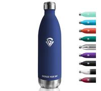 Bouteille Isotherme 1L, Gourde Isotherme Réutilisable, Bouteille d'eau Acier Inoxydable à Double Paroi, Anti Fuite, sans BPA, pour École, Bureau, Sport, Yoga, Outdoor, Gym, Facile à Transporter