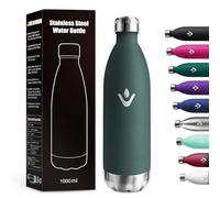 Bouteille Isotherme 1L, Isolant sous Vide à Double Paroi, Gourde Isotherme Étanche pour École, Sport, Bureau, Gym, Yoga, Camping, Randonnée