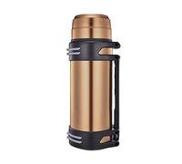 Bouteille Isotherme, 2L/2.5L/3L/4L/5L Gourde Isotherme en Acier Inoxydable Garder l?Eau Chaude et Froide, Avec Poignée Pour voyage, pour le café chaud et le thé en plein air, Bleu (gold,5000ml)