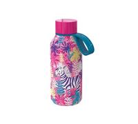 Bouteille Isotherme 330ml Modèle Solid Kids avec Sangle et Motif Zèbre Rose