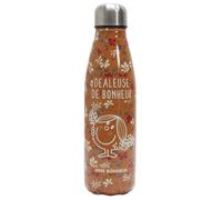Bouteille isotherme 50 cl motif floral MONSIEUR MADAME série MME BONHEUR orange