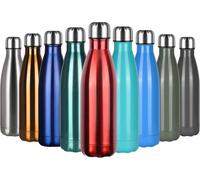 Bouteille Isotherme, 500 Ml Bouteille D'eau En Acier Inoxydable, Isolant Sous Vide À Double Paroi, Bouteilles Chaudes/Froides Sans Bpa Et Écologique, Avec 1 Porte-Gobelet Et 1 Brosse