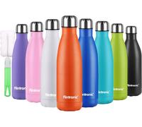 Bouteille Isotherme, 500 Ml Bouteille D'eau En Acier Inoxydable, Isolant Sous Vide À Double Paroi, Bouteilles Chaudes/Froides Sans Bpa Et Écologique, Avec 1 Porte-Gobelet Et 1 Brosse