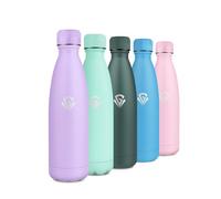Bouteille Isotherme 500ml, Gourde Inox Réutilisable, Gourde Métal Double Paroi sans BPA, Isotherme Étanche pour École, Bureau, Yoga, Randonnée, Gym, Enfant, Adulte, Outdoor
