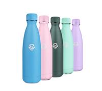 Bouteille Isotherme 500ml, Gourde Métal Réutilisable, Bouteille d'eau sans BPA, Gourde Sport Étanche, Gourde Isotherme Double Paroi pour École, Bureau, Sport, Yoga, Femme, Homme, Camping, Randonnée