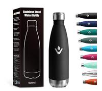Bouteille Isotherme 500ml, Métal Durable, Réutilisable, Bouteille d'eau sans BPA, Isolant sous Vide à Double Paroi, Gourde Isotherme Étanche pour École, Sport, Bureau, Gym, Yoga, Camping, Randonnée