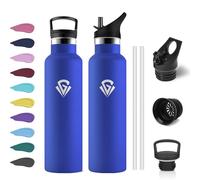 Bouteille Isotherme 750ml, Bouteille Isotherme Double Paroi, Gourde avec en Paille, sans BPA, Anti-Fuite et Réutilisable, Gourde pour Enfant, Adultes, Sport, Camping, Alpinisme, École, Colegio