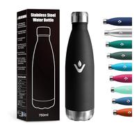 Bouteille Isotherme 750ml, Métal Durable, Réutilisable, Bouteille d'eau sans BPA, Isolant sous Vide à Double Paroi, Gourde Isotherme Étanche pour École, Sport, Bureau, Gym, Yoga, Camping, Randonnée