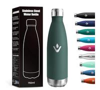 Bouteille Isotherme 750ml, Métal Durable, Réutilisable, Bouteille d'eau sans BPA, Isolant sous Vide à Double Paroi, Gourde Isotherme Étanche pour École, Sport, Bureau, Gym, Yoga, Camping, Randonnée