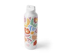 MONBENTO - Bouteille isotherme Steel graphic Papercut - Gourde Isotherme Inox 500ml avec Infuseur Thé/Fruit - Garde Boissons Chaudes/Froides - Bouteille Inox Idéale Bureau/Pique-nique/Sport - Fleurs