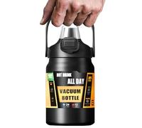 Bouteille isotherme, avec poignée et gobelet de grand volume, bouteille isotherme en acier inoxydable de grande capacité pour 8 h de chaleur et 12 h de froid | pour boissons lactées, boissons